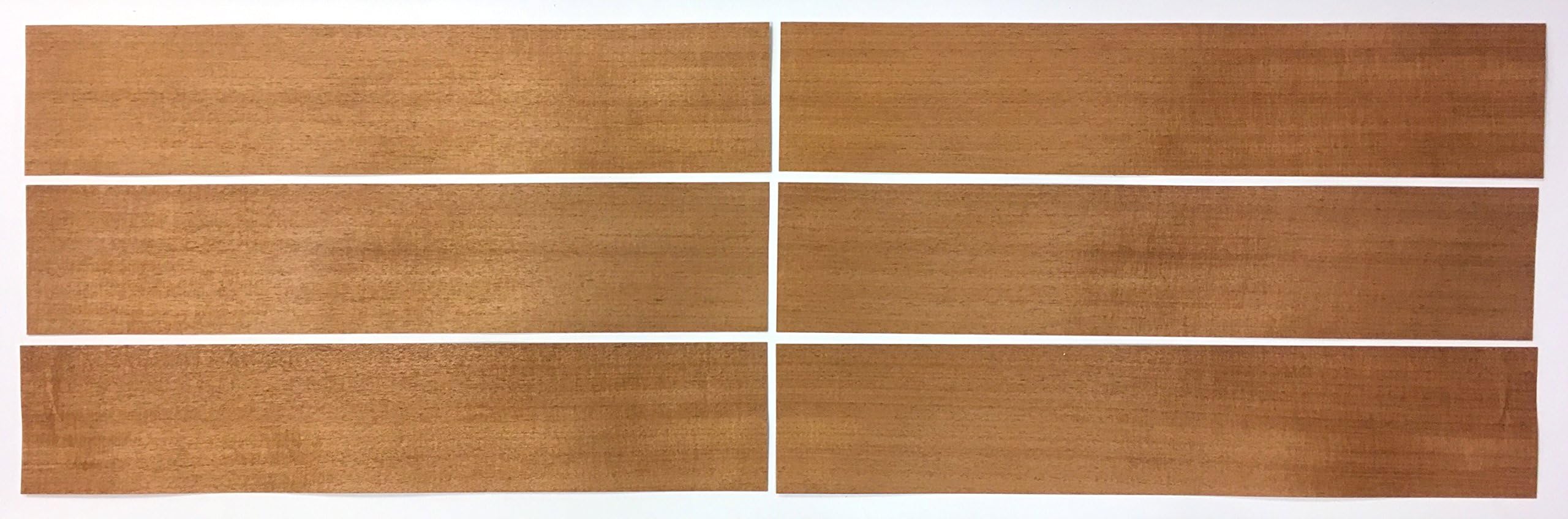 Mahogany Wood Veneer Pack - No Backing - 7.5' SQ FT - 6"W x 30"L (6 pieces)