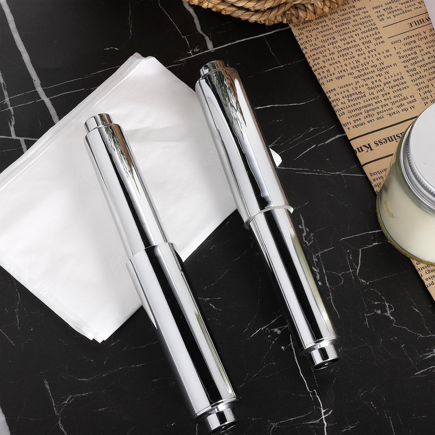 3 Pack Toilet Paper Roller, Toilet Paper Roll Holder Replacement, Plastic Toilets Papers Holder Replacement Rod for Bathroom