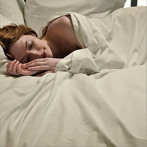 Miniatura 9 de Juego de sábanas de 4 piezas, 100% algodón suave, para cama tamaño matrimonial XL, hilos de algodón de fibra larga de una sola capa, juego de ropa