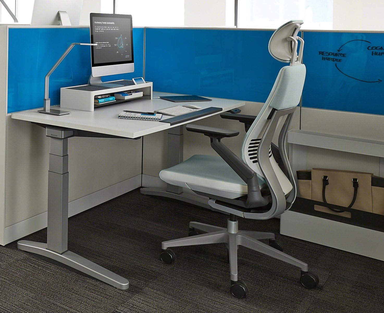 Buy Steelcase Gesture Office Desk Chair with Headrest Plus Lumbar Support Bo Peep Nautical