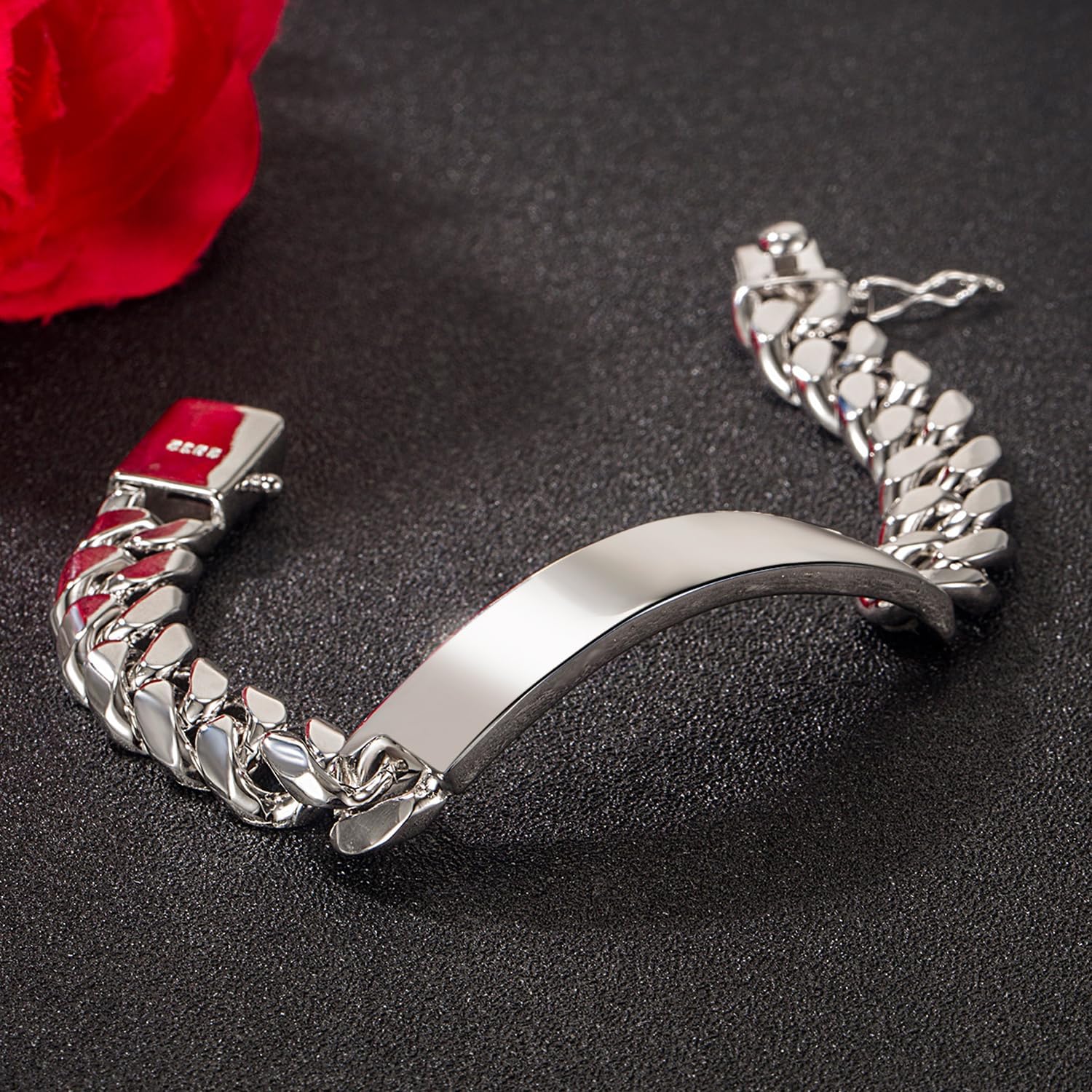 H&Beautimer 925 Sterling Silver Bracelet 10/12MM Cuban Chain Bracelet Fine Jewelry Men Teen Sterling Silver Brand Chain Bracelet 7,7.5,8,8.5,9,9.5,10'' Birthday Gift - Image 6