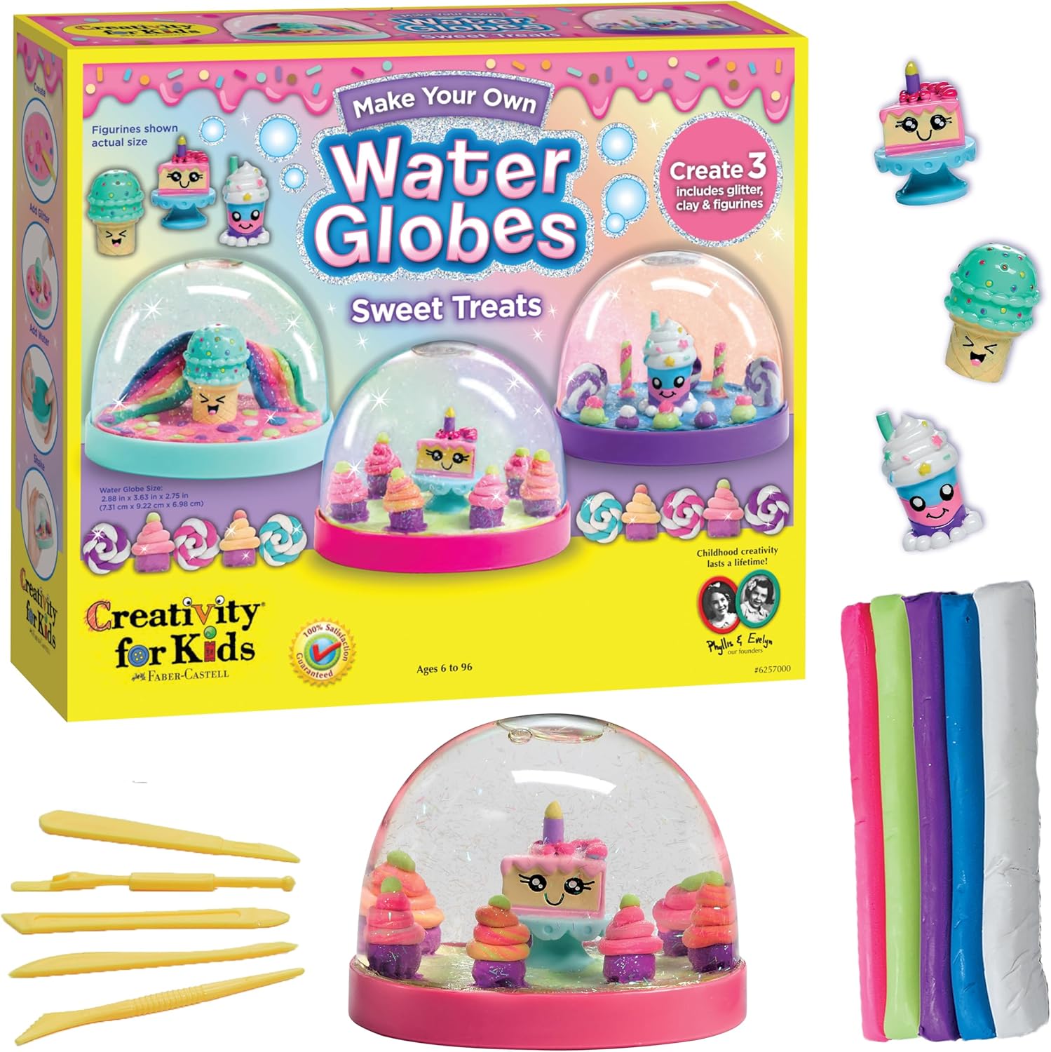 Creativity for Kids Make Your Own Under the Sea Water Globes - Make 3 DIY Snow Globes, Arts and Crafts for Boys and Girls, Kids Activities and Birthday Gifts for Ages 6-8+