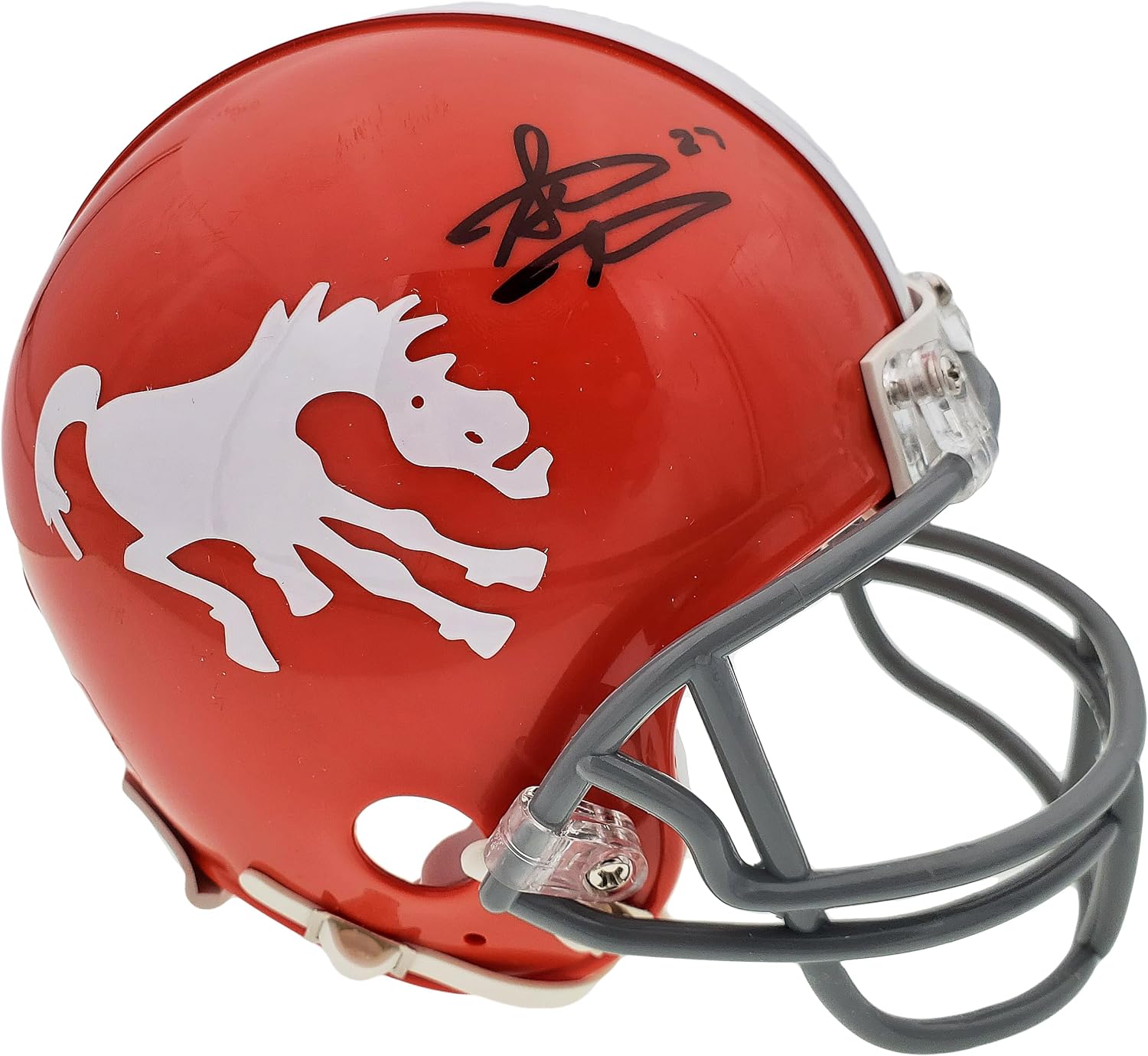 Steve Atwater Autographed Throwback Orange Mini Football Helmet Beckett BAS Stock #178096