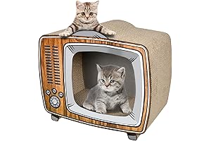FluffyDream TV Cat Scratcher Cardboard Lounge Bed