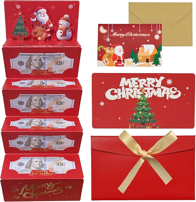 JINSTABAG Christmas 3D Pop-Up Cash Gift Card with Envelope