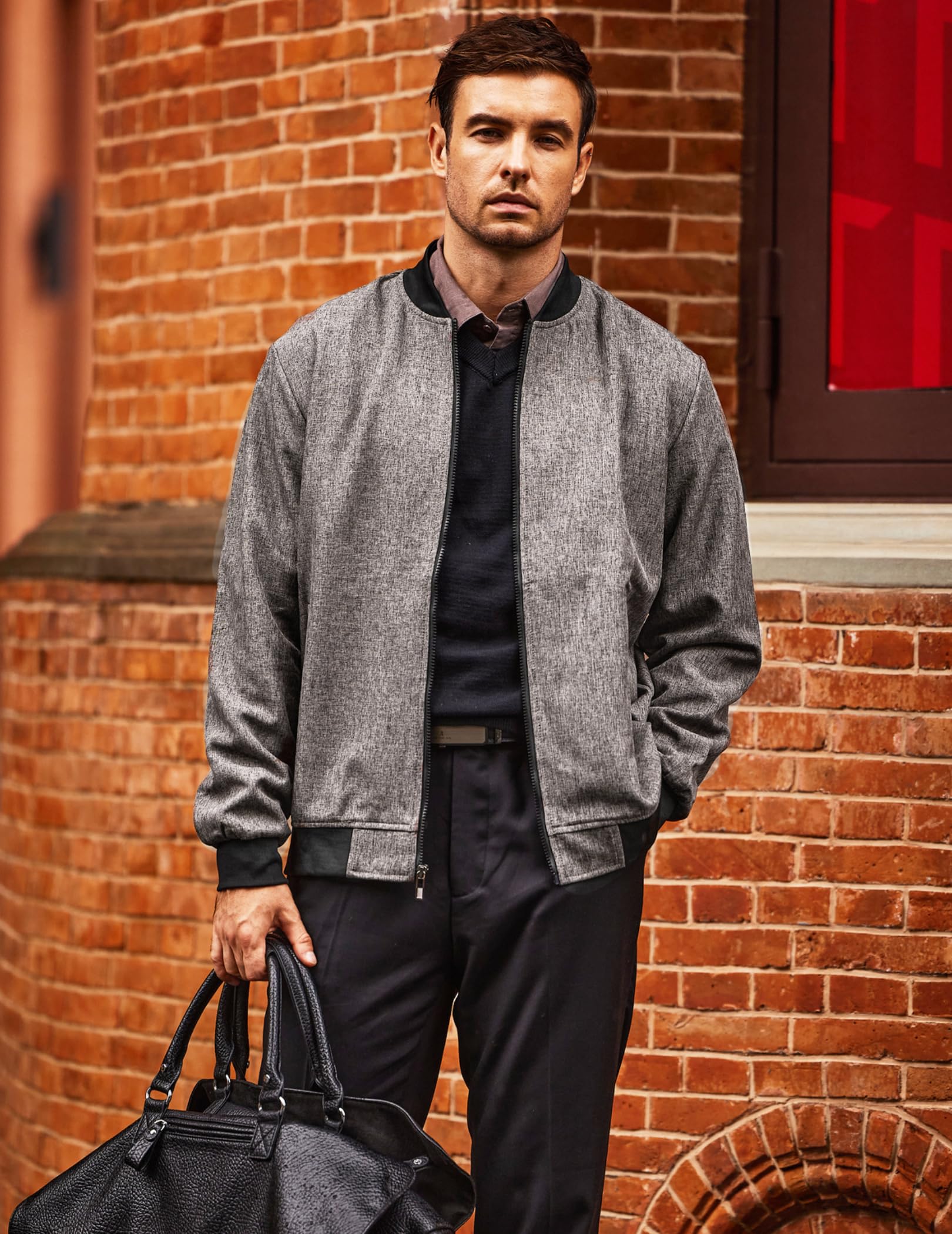 COOFANDY Men's Lightweight Bomber Jacket Casual Stylish Spring Jackets Fashion Flight Windbreaker Varsity Jacket