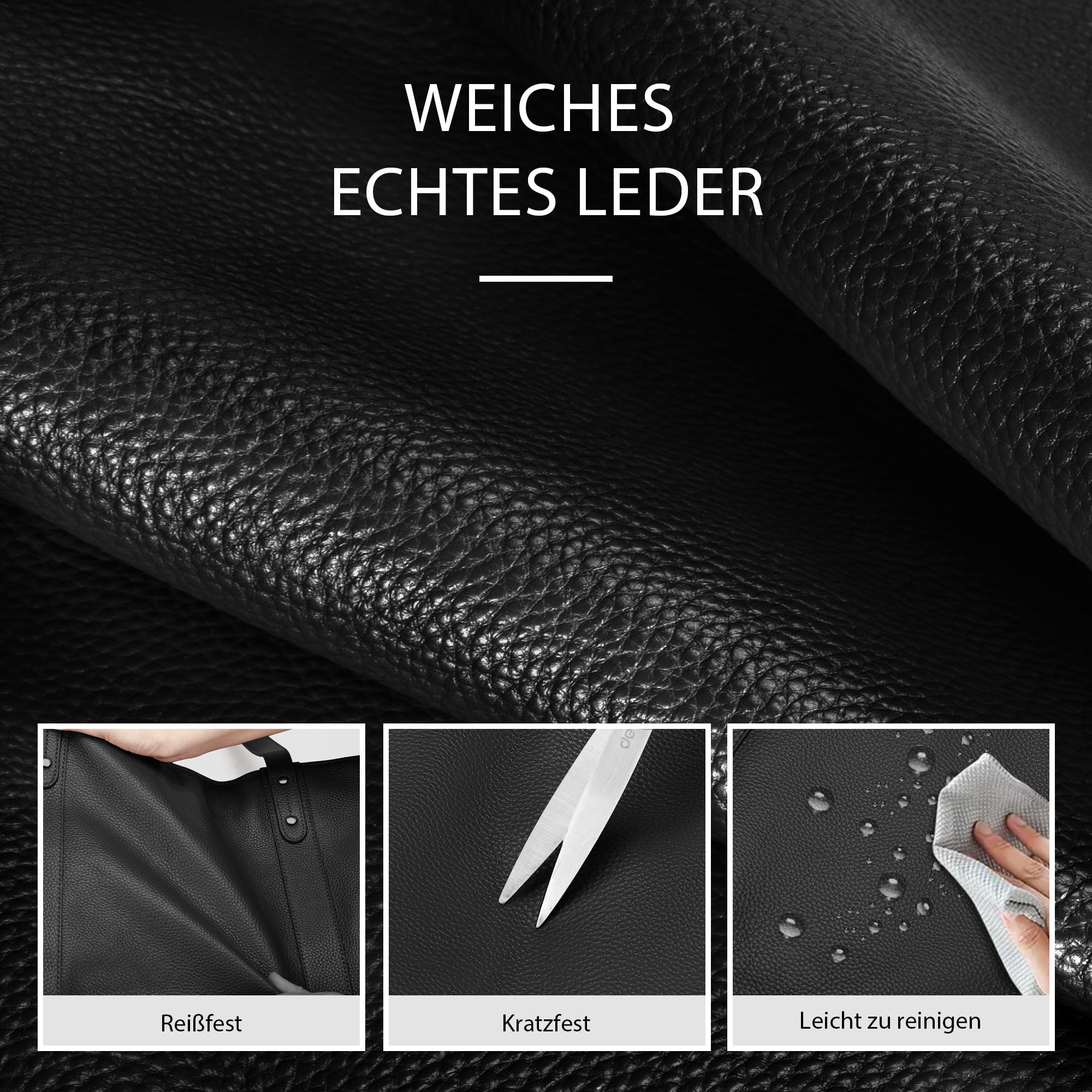 befen Echtleder Handtasche Damen Groß Shopper Tasche 15,6 Zoll Laptoptasche | Leder Tote Bag Aktentasche Lehrertasche mit Laptopfach, Mode Schultertasche für Business Büro Schule