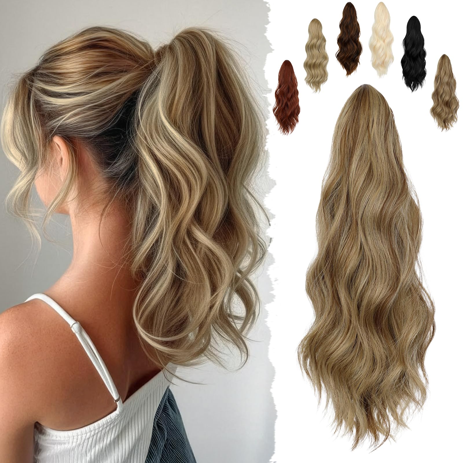 Photo 1 of FELENDY 16" Ponytail Extension - Wavy Synthetic Hairpiece