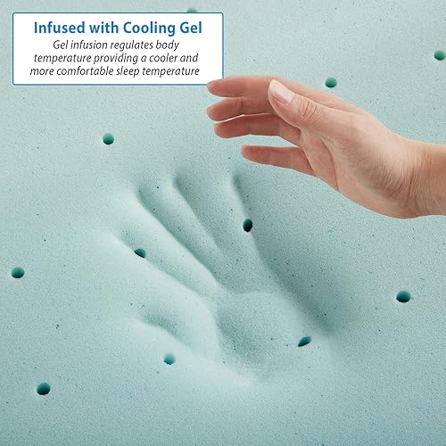 Miniatura 2 de Nestl Cubrecolchón, cubrecolchón de espuma viscoelástica de 4 pulgadas, cubrecolchón de espuma viscoelástica con infusión de gel, protector de