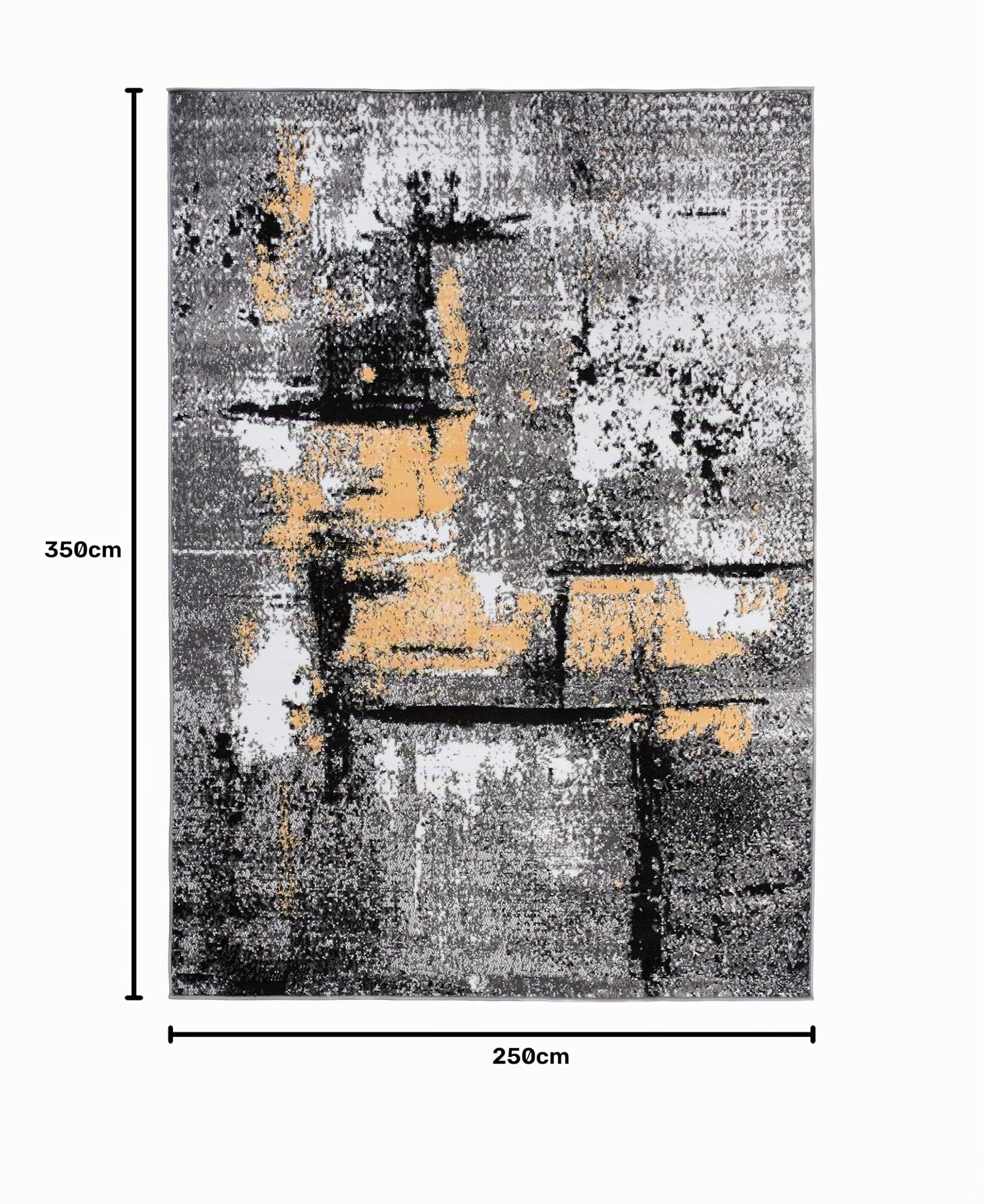 Mazovia Groß Teppich Wohnzimmer 250x350cm Anthrazit Grau Abstrakt Weich