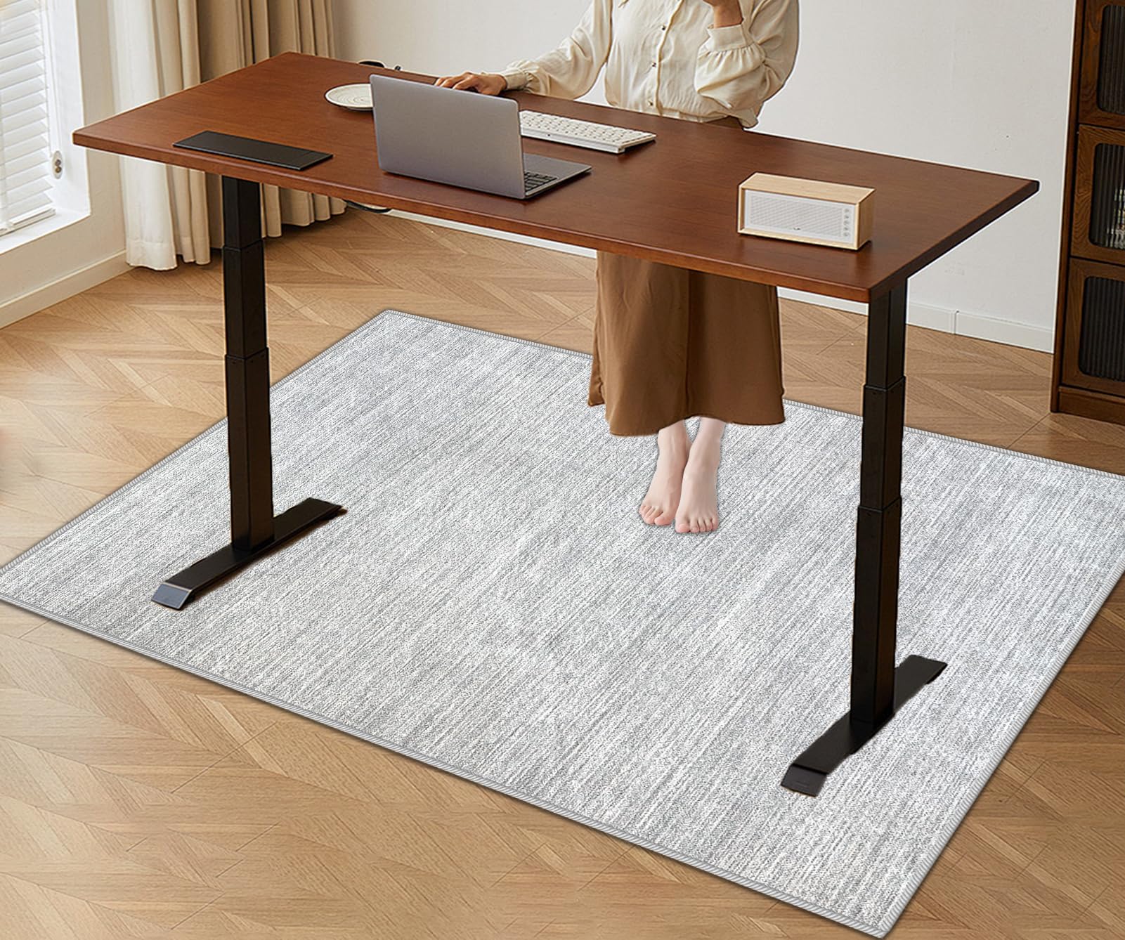 Dywan Krzesło Biuro na twardą podłogę, duży fotel gamingowy, antypoślizgowy, zmywalny 80 x 110 cm mata ochronna na podłogę krzesło kółka do laminatu mata kadeira biurko szary