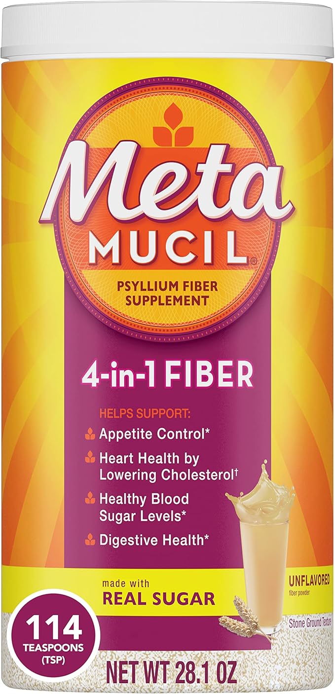 Metamucil Daily Fiber Supplement, Original Coarse Sugar Psyllium Husk ...