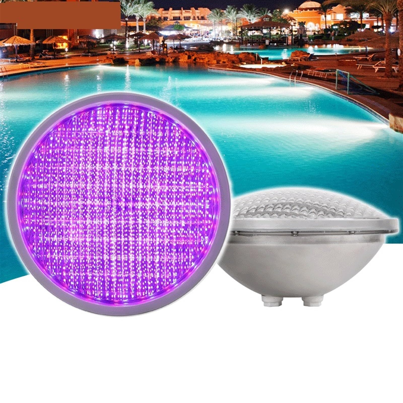 EDEDE Luci Piscina, Luci subacquee Colorate a LED Luci for Piscina Guscio in Acciaio Inossidabile Luci subacquee PAR56 Sorgente Luminosa Alternativa(Noir,PAR56H 18W)