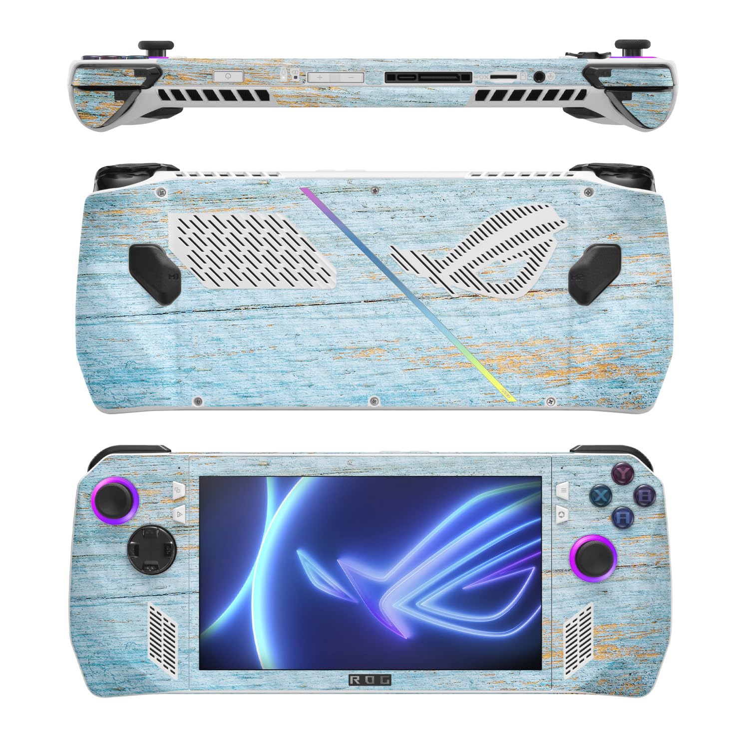 MightySkins Carbon Fiber Skin Compatible with Asus ROG Ally - Distressed Wood | Protective, Durable Textured Carbon Fiber Finish | Easy to Apply