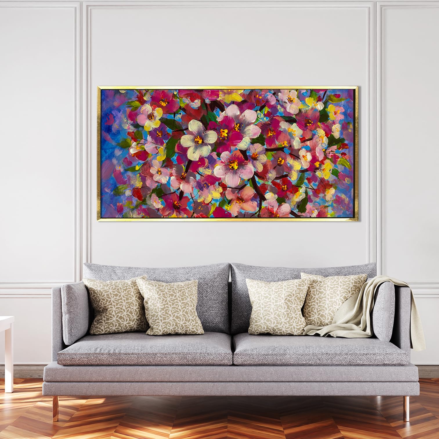 PAPER PLANE DESIGN Floral Wall Art Canvas Paintings. Living Room Wall Decor. Large Canvas Art Prints for Home Decor. Ready to Hang. 24 Inch X 48 Inch. (C, Golden Floating Frame) (B0DFGX9TWW) Amazon Price History, Amazon Price Tracker