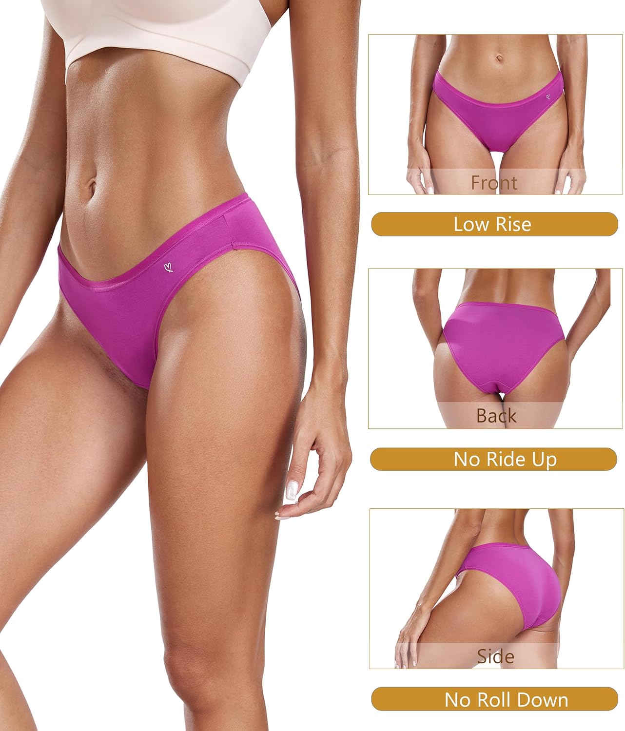 ANLIQI Modal Underwear Women Supersoft Bikini Panties for Women Pack Hi Cut Hipster Breathable Comfy Stretchy Ladies Undies - Image 3