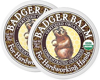 Badger Healing Balm, Hard Working Hands Cream, Organic Hand Cream for Dry Cracked Hands, Long Lasting Hand Moisturizer/Dry Hands Treatment, .75 oz Tin, 2-Pack