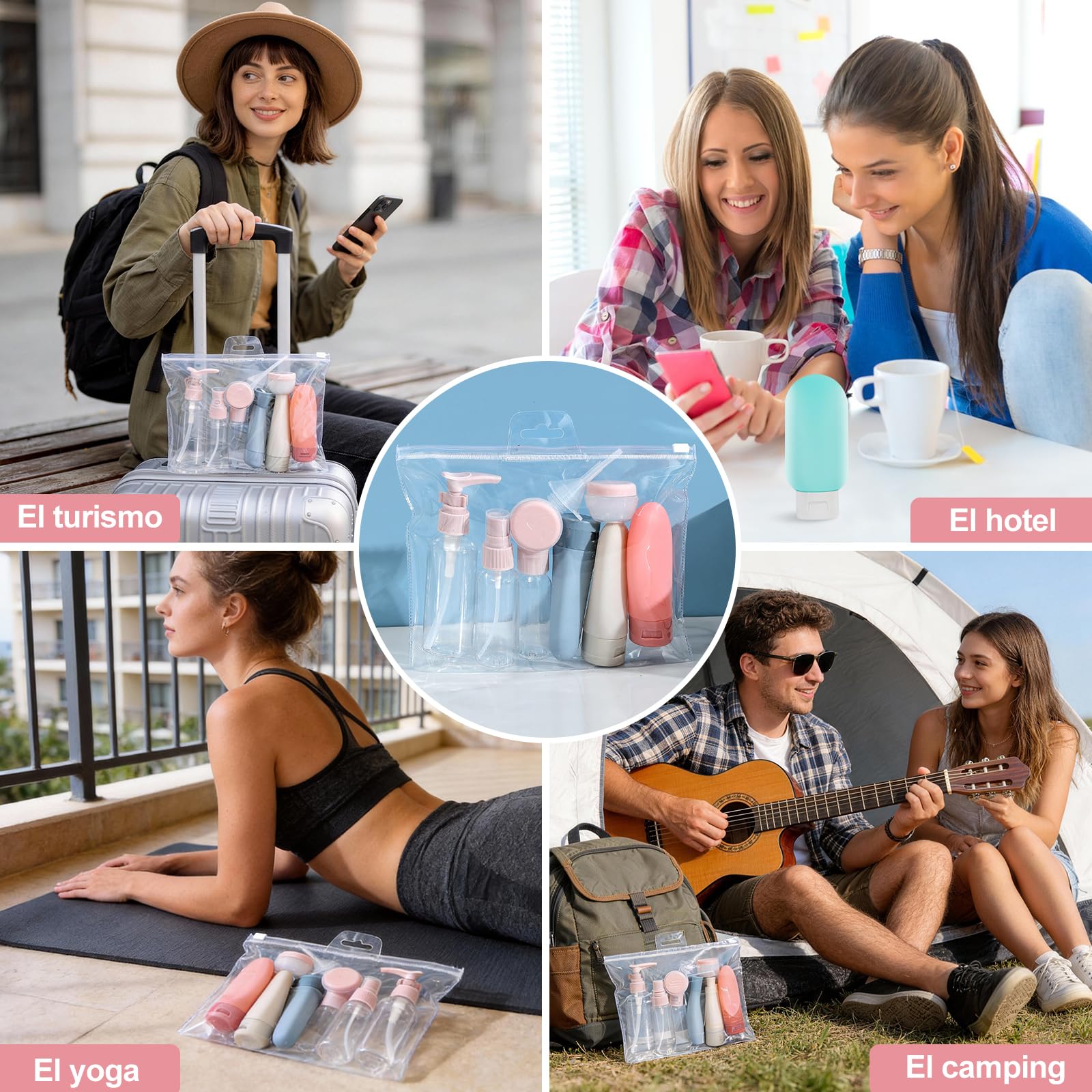 Valyrane 11 Pack Botellas de Viaje Silicona, Kit Viaje, Botes para Gel y Champu, Kit Avion Botellas, Juego de Botes Rellenables para Gel, Champús, Lociones y Líquido — view 7