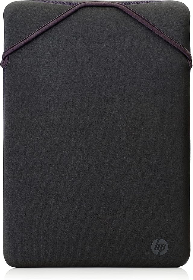 HP Custodia Protettiva Reversibile per Laptop Portatili fino a 14 Pollici, Profilo Sottile e Senza Cerniera, Tessuto in Neoprene Disinfettabile e Lavabile in Lavatrice, Colore Grigio/Malva