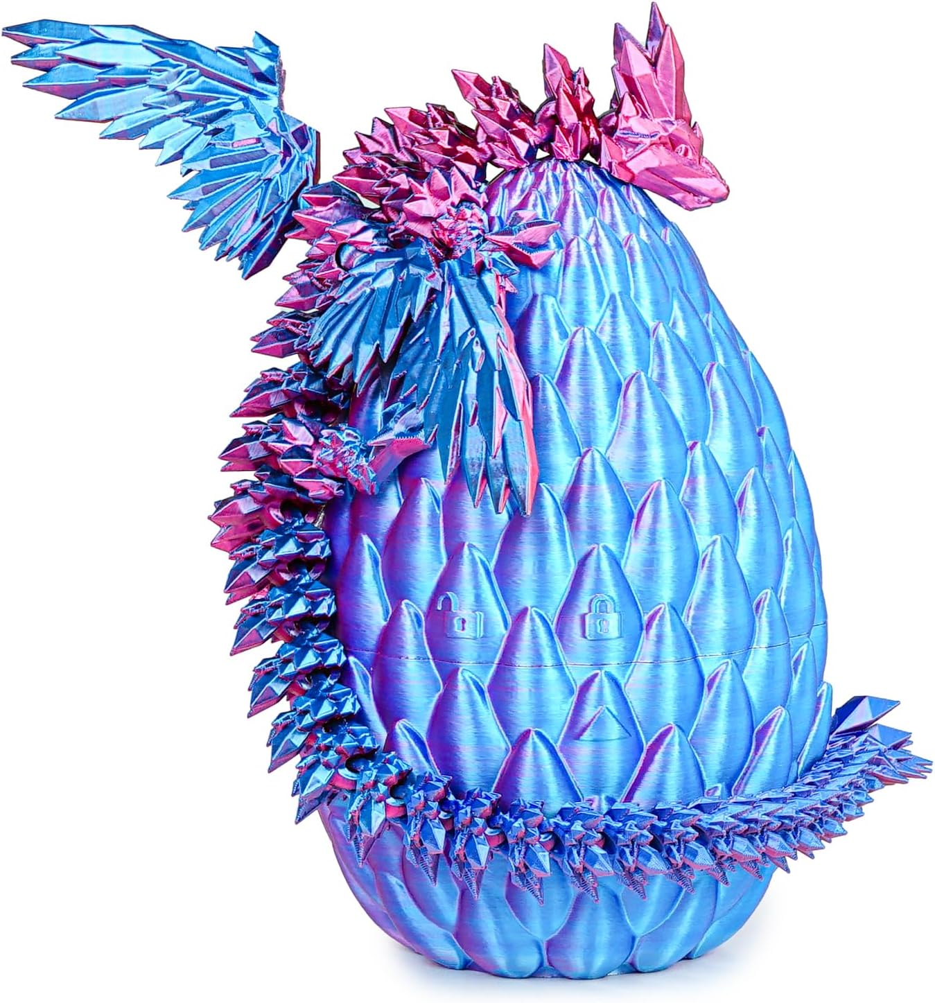 Mydhall 3D Printed Flying Dragon Egg with Articulated Dragon Inside – Toys&Gifts for Kids,Home Decor,Birthday,Easter (Mysterious Purple,Large)