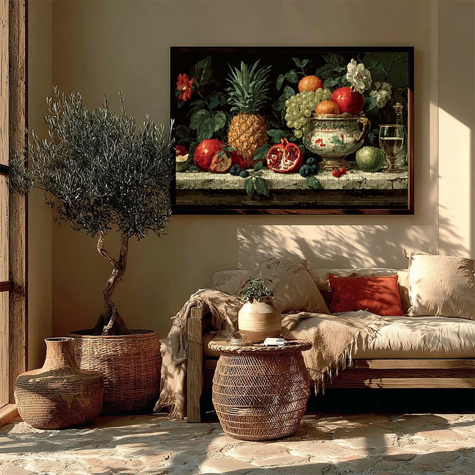 Puzzle Arte con Scatola Frutta, Retro Puzzle Legno 4000 Pezzi Adulti 141x87cm, Attività di Intrattenimento ad Alta Difficoltà, DIY Classici Gioco, Jigsaw Per Tutta La Famiglia, Estate Regalo, A-4630