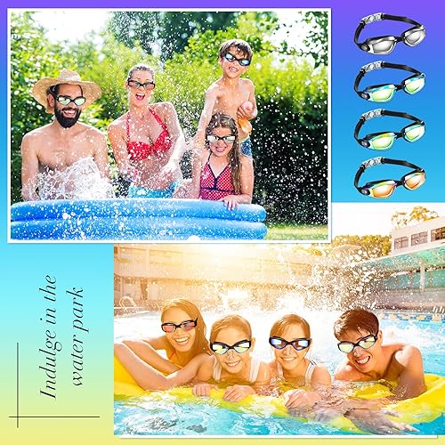 Miniatura 5 de 6 Pack Swim Goggles for Adult Anti Fog Swimming Glasses with 6 Ear Plugs Nose Clip No Leaking Full Protection Pool Goggles