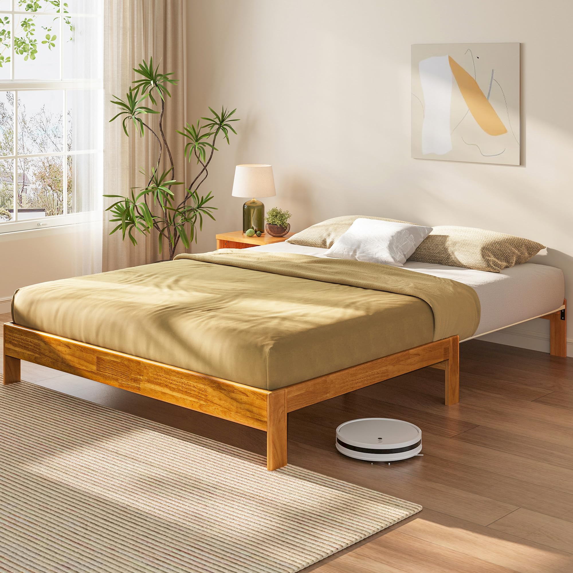 Amazon.com: LINSY Wood Bed Frame Full Platform Bed, Retractable