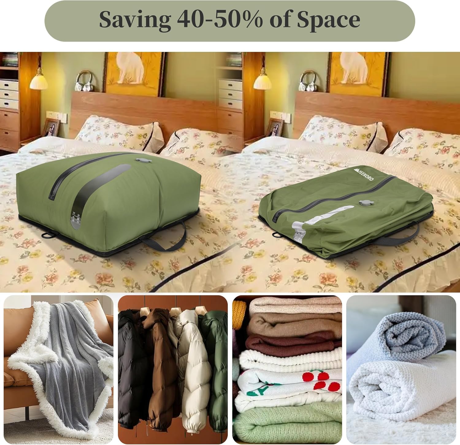 Vacuum Bags for Travel, Professional IP67 Reusable Vacuum Compression Bags for Travel Suitcases and Backpack, Durable Space Saver Bag (2 PACK, No Pump) - Image 8