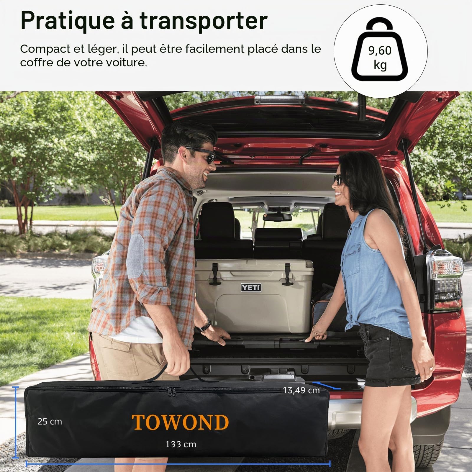 TOWOND Écran de projection extérieur 200", écran de projection portable et support, 16:9 4K HD arrière avec sac de transport pour cinéma de jardin