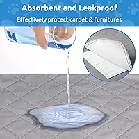 Vista 3 de CoolShields - Alfombrilla lavable para orines de cachorro, 48 X 65 extra grande, tapete impermeable para entrenamiento de parto en corralito, jaula