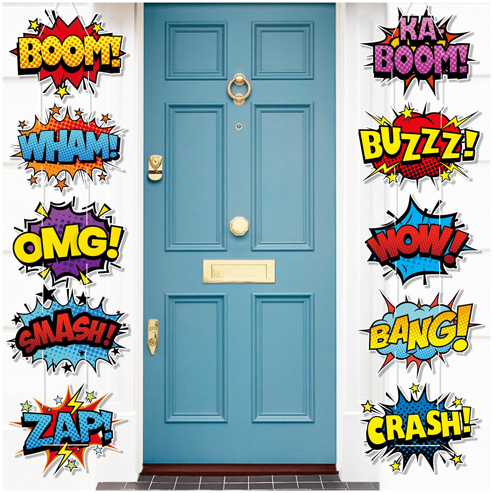 Hero Themed Party Decorations Hero Action Porch Sign Cutouts Superhero Theme Birthday Party Supplies Hanging Garden Banner Wall Door Party Backdrop