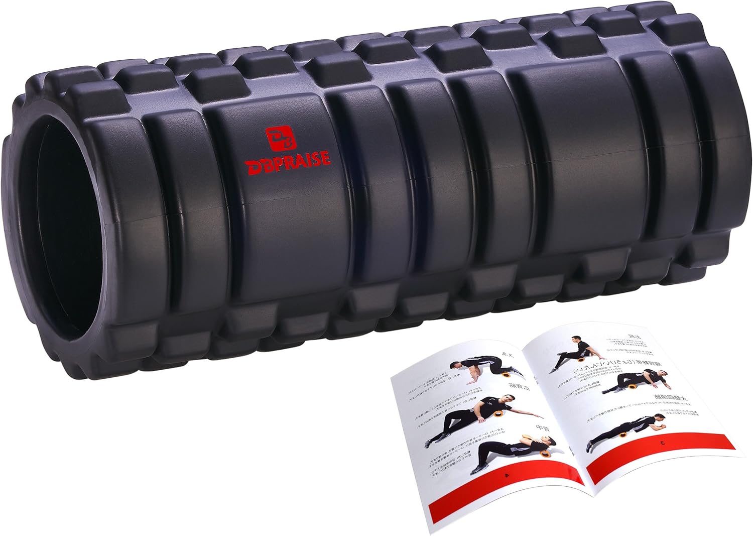 （DB Praise フォームローラー Foam Roller 9色 スポーツ トレーニング ストレッチ 器具 解説書付き (G Black)）
