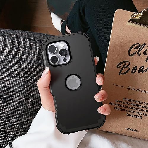 Miniatura 7 de IDweel Funda para iPhone 16 Pro Max con protector de pantalla, 3 en 1, a prueba de golpes, delgada, híbrida, resistente, cubierta de policarbonato