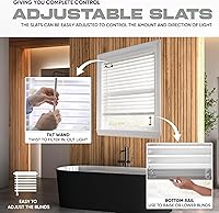 Vista 5 de Ultra Premium - Persiana blanca de madera sintética de 2 1/2 pulgadas (2.5 pulgadas) de ancho x 64 pulgadas de largo