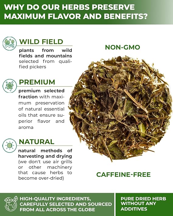 100 Bags Dried Lemon Balm Herb Lemon Balm Tea (Melissa Officinalis) - 100 Count 1.5g Bags Toronjil