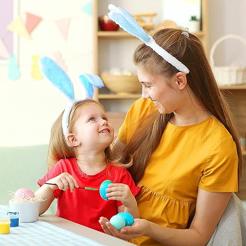 Miniatura 9 de Sibba Diadema de orejas de conejo, 1 pieza, accesorio de oreja de conejo, para Pascua, Halloween, cosplay, fiesta, Navidad, bandas para el cabello,