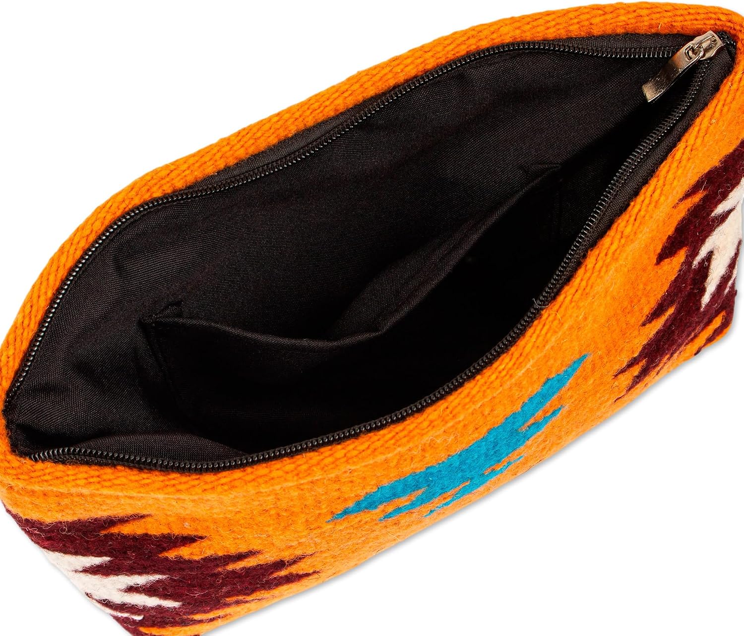 NOVICA Artisan Handmade Zapotec Wool Clutch Handbag Sunrise from Mexico Handbags Orange Clutches Patterned Geometric Woven ' Autumn Sunrise'