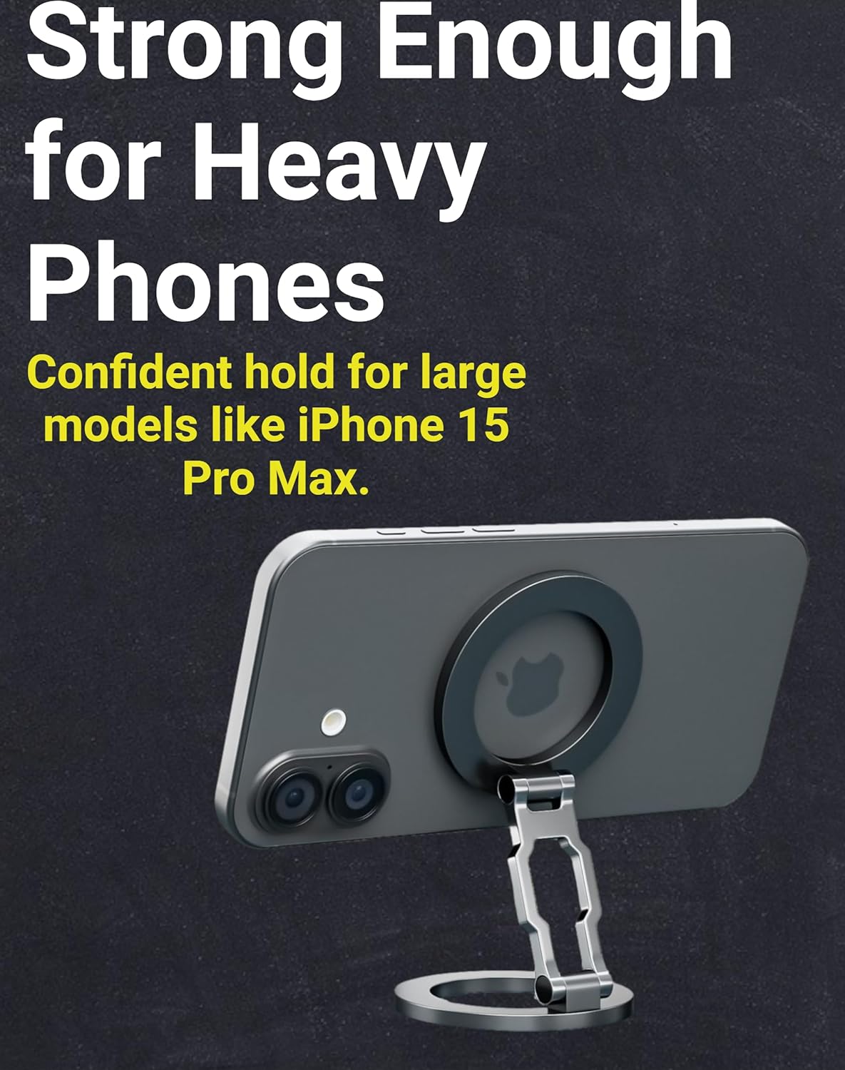 Thick Desk Stand & Dual Magnetic Phone Holder for MagSafe and Android. Magnetic Stand Scroller for iPhone. Dual Magnet Mount for Gym, Office, and Home Use - Not for Pocket - Image 8