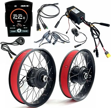 20x4.0 Dual Motor Electric Motor Kit For Electric FAT Bike 48V1000W Dual Engine Double Drive With Display Sinewave Controller for Electric Scooter Wheel