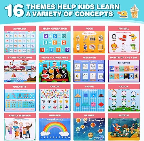 Miniatura 2 de Montessori - Libro de actividades de aprendizaje para niños pequeños, juguete educativo con diseño de calendario de escritorio, materiales de