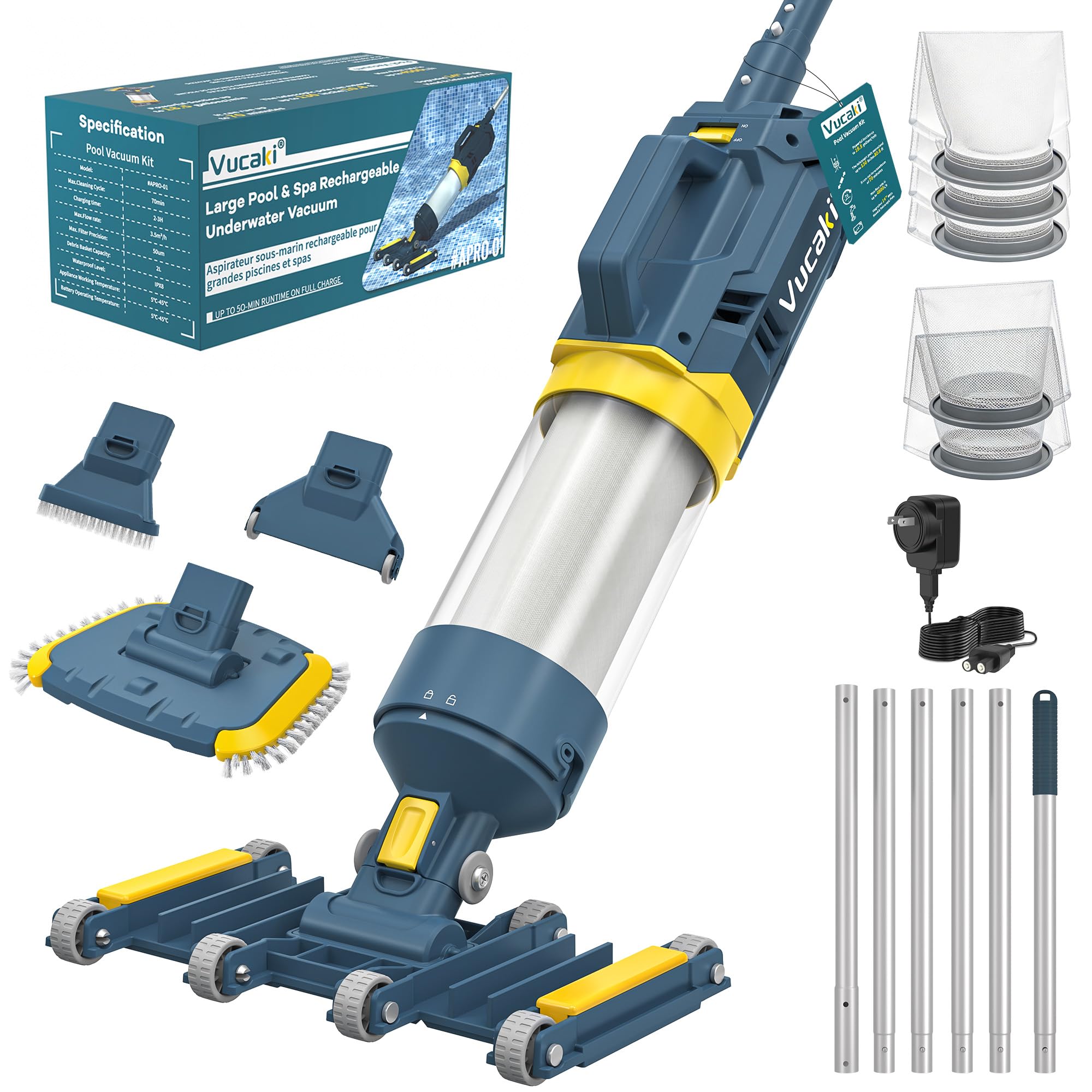 Vucaki 5-in-1 Cordless Pool Vacuum