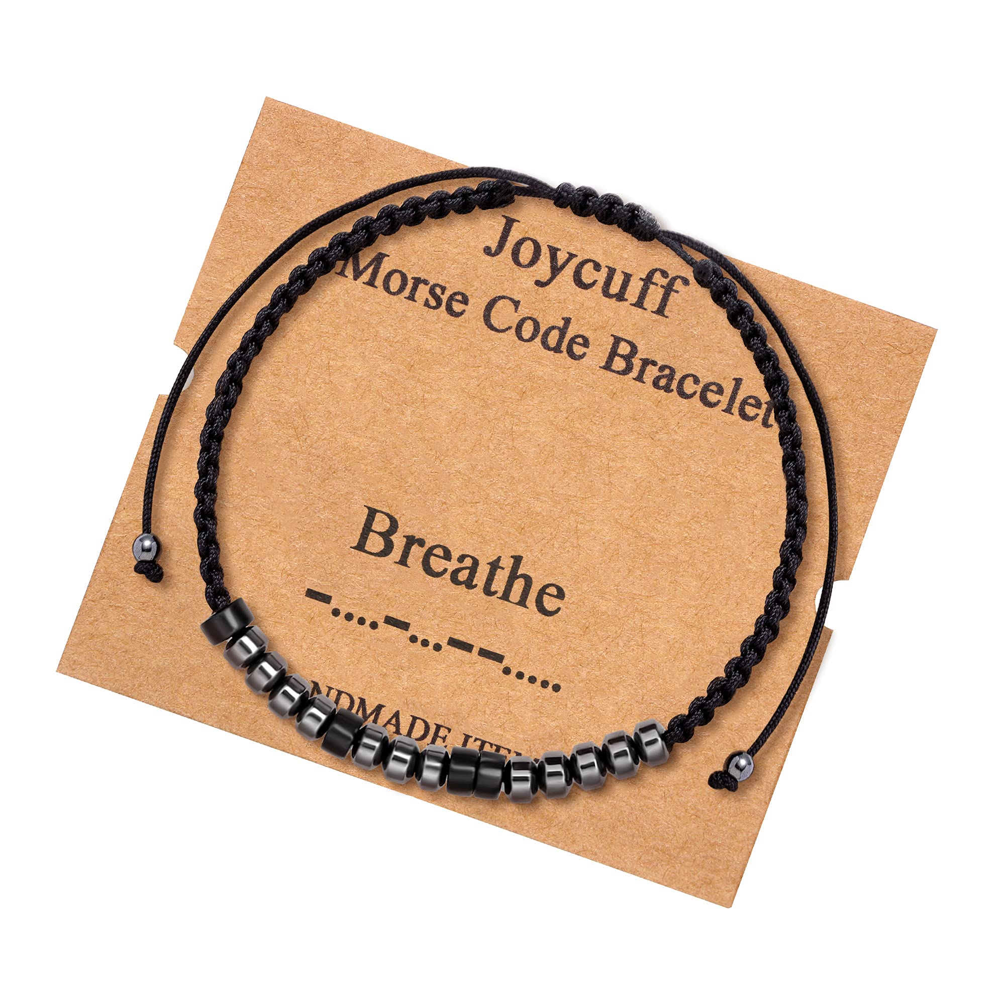 JoycuFF Breathe Morse Code Bracelets for Birthday Inspirational Gifts for Best Friend Mom Coworker Sister Daughter Handmade Bracelet