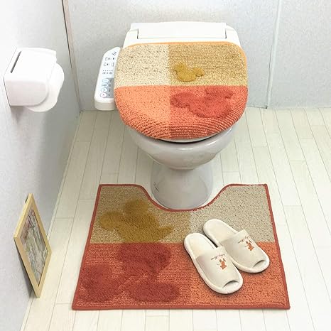 Amazon トイレマット 3点 セット ディズニー ミッキー オレンジ 洗浄暖房型 スリッパ オカ Mcスタイル おしゃれ ３点セット トイレ マット タンクカバー ホーム キッチン オンライン通販