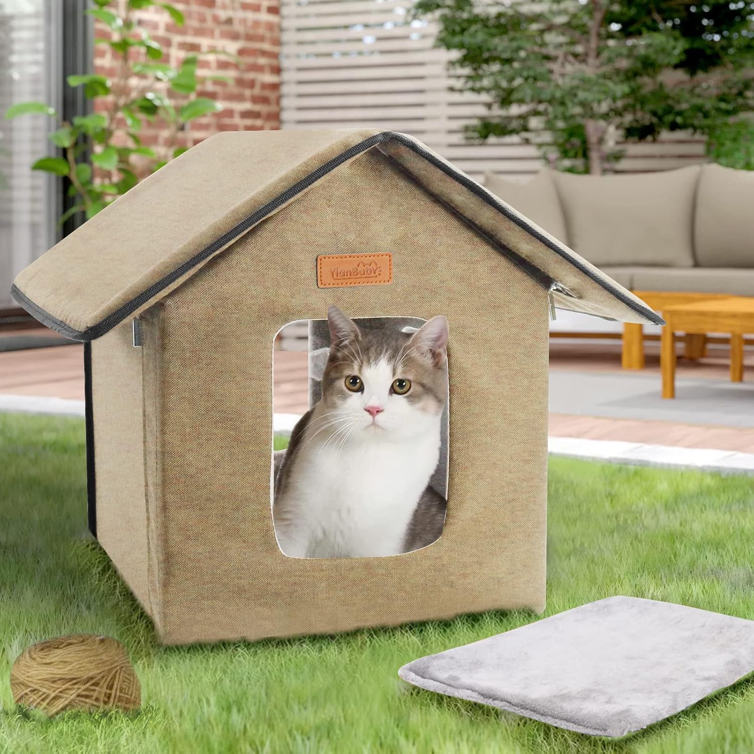 Nylon Feral Cat House Outdoor, Cat Hut for Indoor Cats