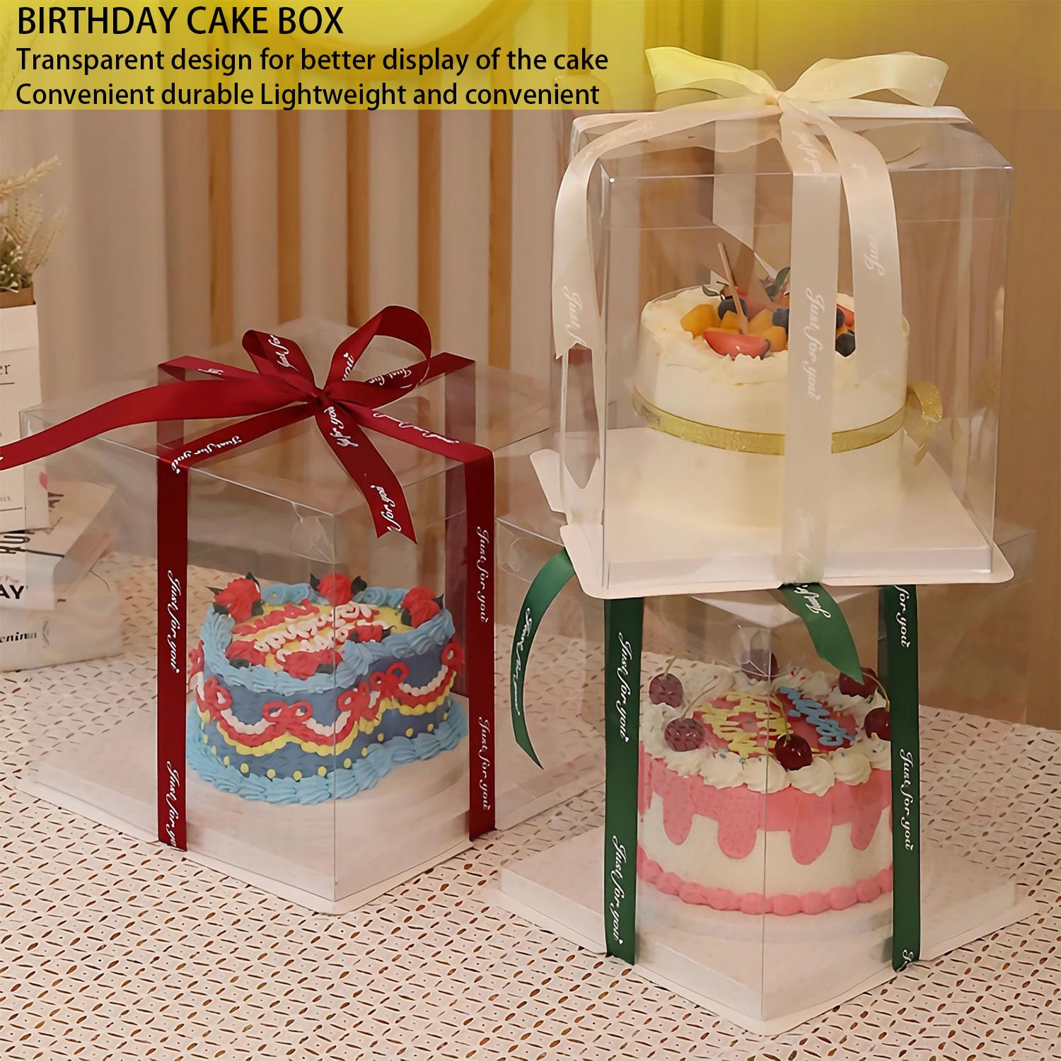 8 Tortenboxen 20x20x20 Cm – Stabile Kuchenkartons Mit Sichtfenster (weiß, Recyclebar)