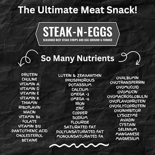 Miniatura 6 de Ovation Foods Steak-N-Eggs - Tiras de carne, cero azúcar, cecina alta en proteínas (0.92 oz de proteína premium), sin gluten, KETO, 190 mg de