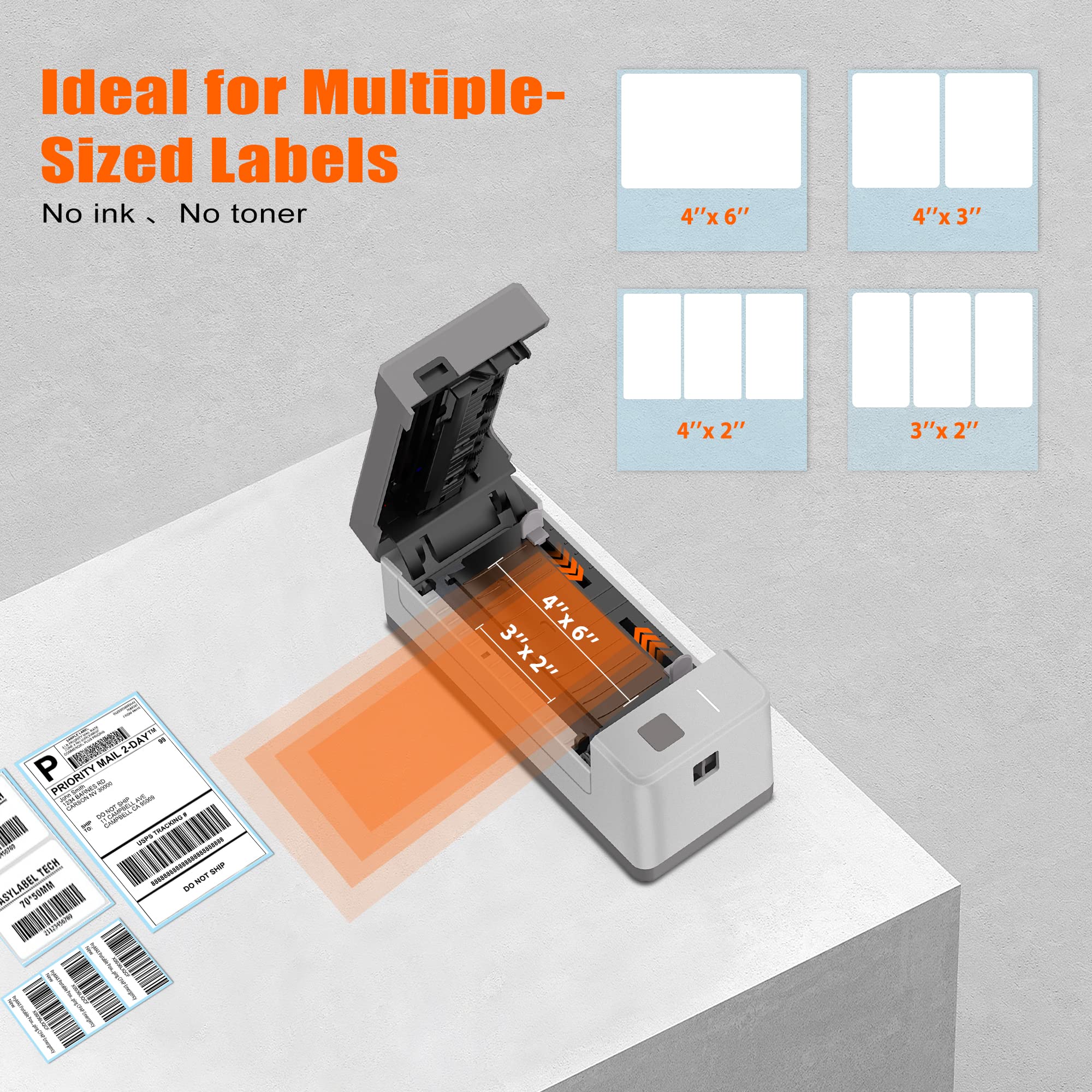 Tordorday Thermal Label Printer RH40BT With Bluetooth Connection