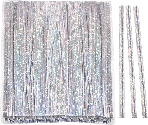 Mini Skater Lazos metálicos de 4 pulgadas para embalaje, panadería, dulces, galletas, regalo, bolsas de celofán, suministros de Navidad, bodas,