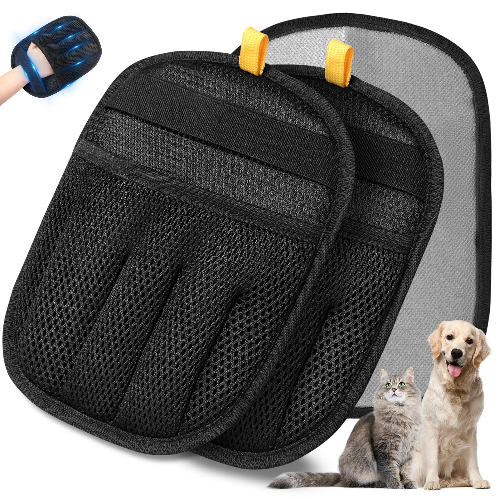 Gant Anti-poils Réutilisable Pour Animaux - 2 Pièces - Idéal Canapé, Lit, Tapis Et Vêtements
