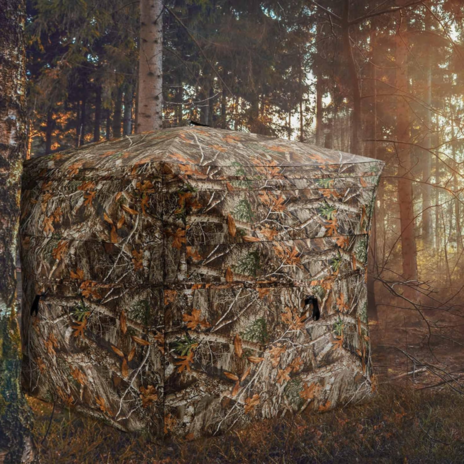 Tenda da Caccia con visibilità a 270° E Finestre Scorrevoli, Tenda da Terra Pop-up per 2-3 Persone per La Caccia a Cervi E Tacchini, Tenda da Caccia Portatile E Resistente
